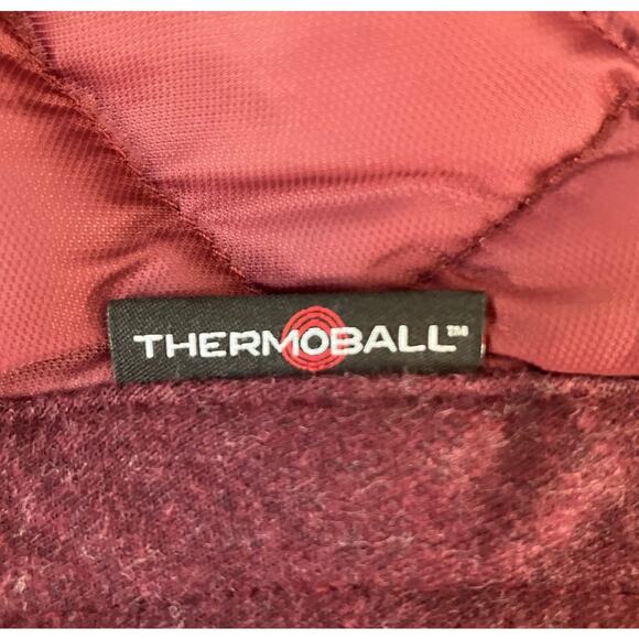 The North Face Women's ThermoBall Hooded Maroon Jacket Medium - Picture 3 of 5
